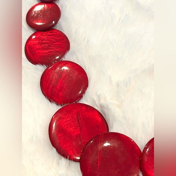 ❤NWT-Charming Charlie Statement Necklace & Earrings Set-Red❤ - Picture 2 of 8